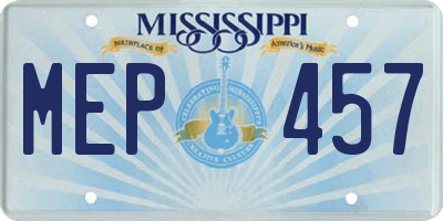 MS license plate MEP457