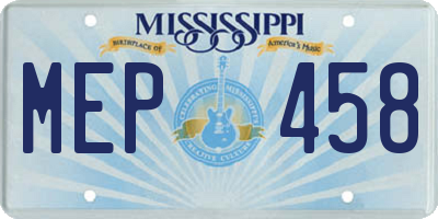 MS license plate MEP458