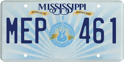 MS license plate MEP461