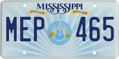 MS license plate MEP465