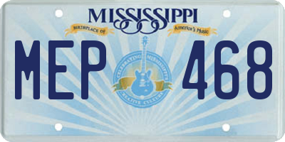 MS license plate MEP468