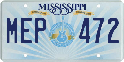 MS license plate MEP472
