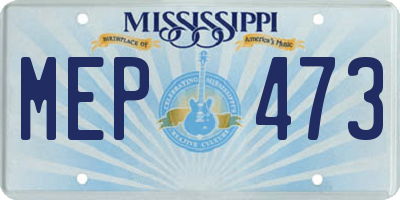 MS license plate MEP473