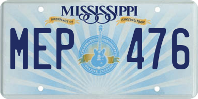 MS license plate MEP476