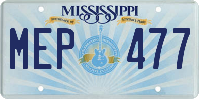 MS license plate MEP477