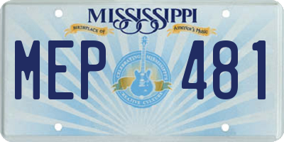 MS license plate MEP481