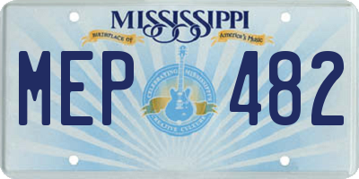 MS license plate MEP482