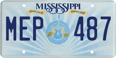 MS license plate MEP487
