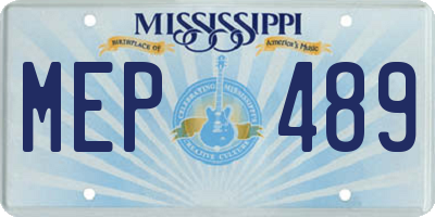 MS license plate MEP489