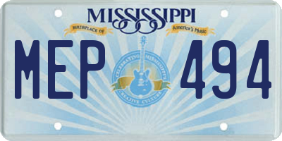 MS license plate MEP494