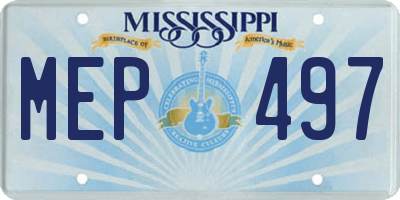 MS license plate MEP497