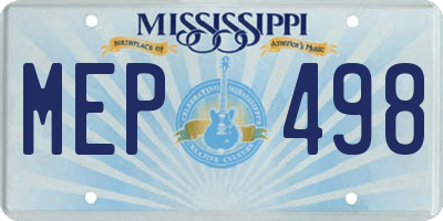 MS license plate MEP498