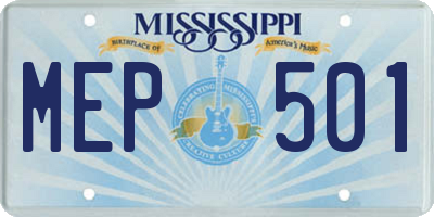 MS license plate MEP501