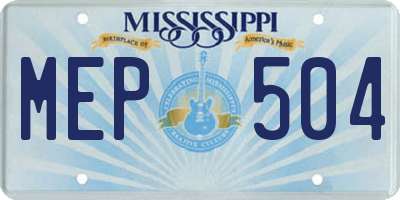 MS license plate MEP504