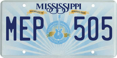 MS license plate MEP505