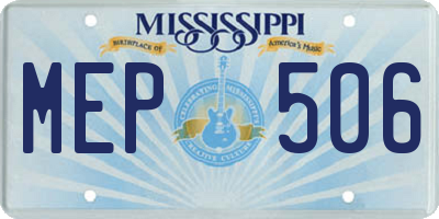 MS license plate MEP506