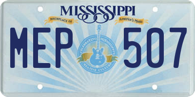 MS license plate MEP507