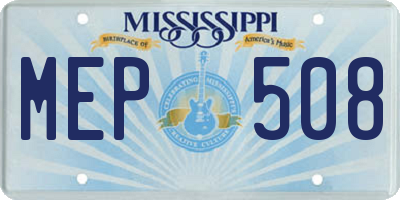 MS license plate MEP508
