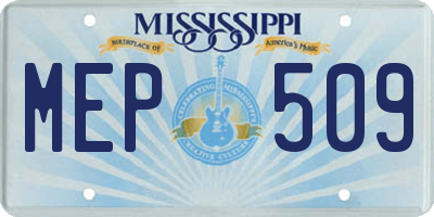 MS license plate MEP509