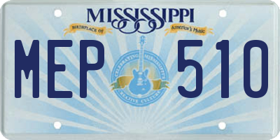 MS license plate MEP510