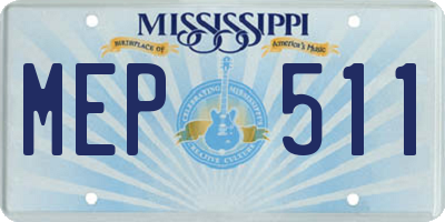 MS license plate MEP511