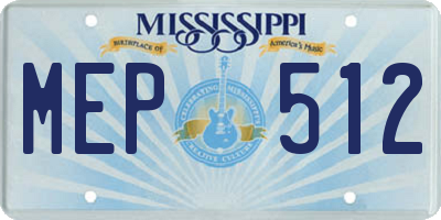 MS license plate MEP512