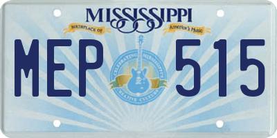 MS license plate MEP515