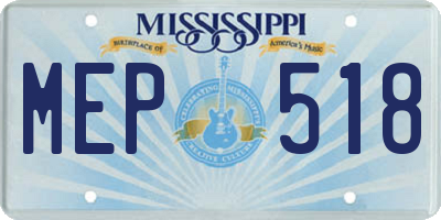 MS license plate MEP518