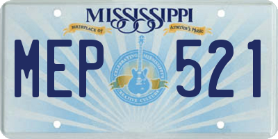 MS license plate MEP521