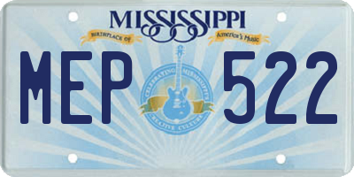 MS license plate MEP522