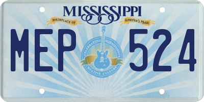 MS license plate MEP524