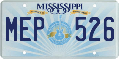 MS license plate MEP526