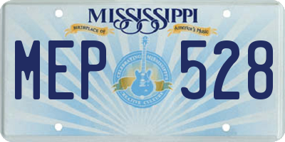 MS license plate MEP528