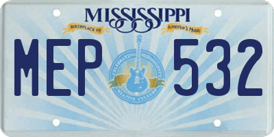 MS license plate MEP532