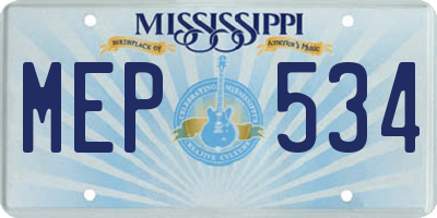 MS license plate MEP534