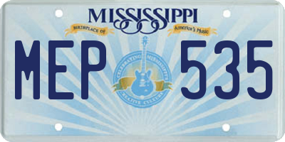 MS license plate MEP535