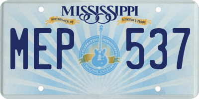 MS license plate MEP537
