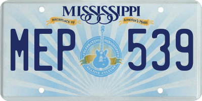 MS license plate MEP539