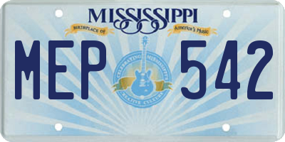 MS license plate MEP542