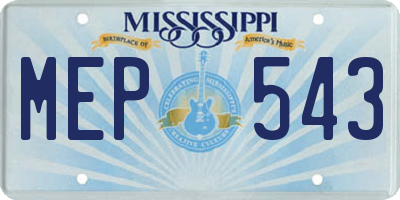 MS license plate MEP543