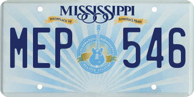 MS license plate MEP546