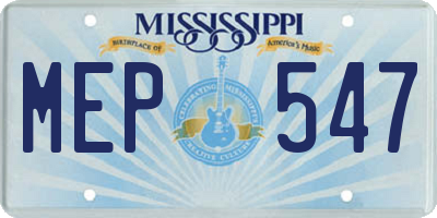 MS license plate MEP547
