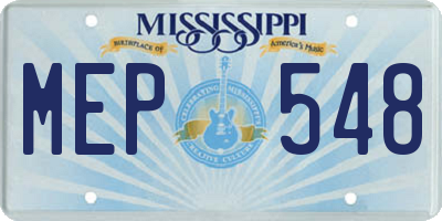 MS license plate MEP548