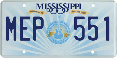MS license plate MEP551