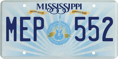 MS license plate MEP552