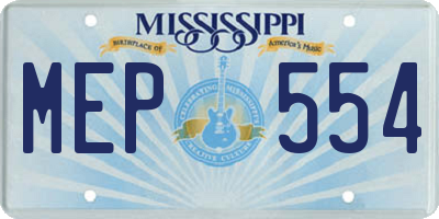 MS license plate MEP554