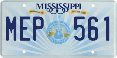 MS license plate MEP561