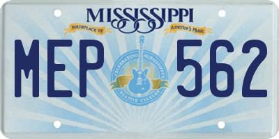 MS license plate MEP562