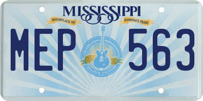 MS license plate MEP563