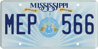 MS license plate MEP566